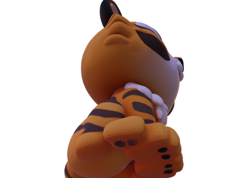 Adorable petit tigre Low Poly - Prêt à imprimer Modèles 3D en vedette