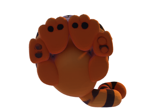 Adorable petit tigre Low Poly - Prêt à imprimer Modèles 3D en vedette