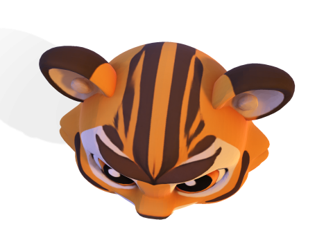 Adorable petit tigre Low Poly - Prêt à imprimer Modèles 3D en vedette