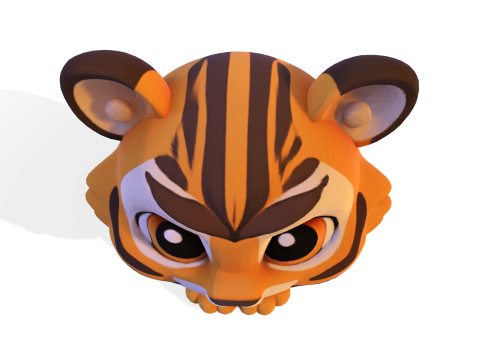 Adorable petit tigre Low Poly - Prêt à imprimer Modèles 3D en vedette