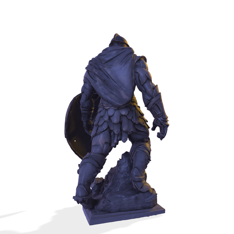 Patung Prajurit Lapis Baja Poli Tinggi Model Cetak 3D .c4d .max .obj .3ds .fbx .stl .blend 