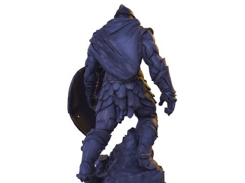 हाई-पॉली बख्तरबंद योद्धा प्रतिमा 3D प्रिंट मॉडल