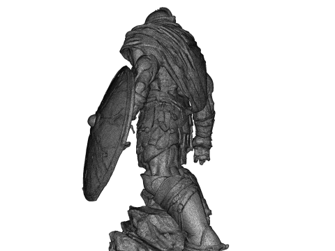 Patung Prajurit Lapis Baja Poli Tinggi Model Cetak 3D