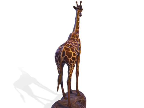 Escultura majestosa de girafa - est&aacute;tua de alto detalhe pronta para impress&atilde;o Modelo de Impressão 3D