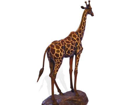 Escultura majestosa de girafa - est&aacute;tua de alto detalhe pronta para impress&atilde;o Modelo de Impressão 3D