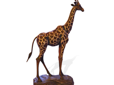 Escultura majestosa de girafa - est&aacute;tua de alto detalhe pronta para impress&atilde;o Modelo de Impressão 3D