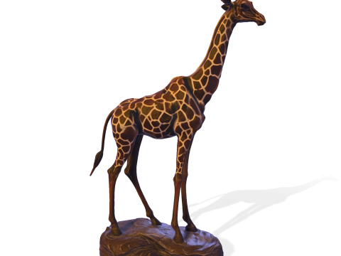 Majestic Giraffe Sculpture - High-Detail Print-Ready Statue 3D Print Model