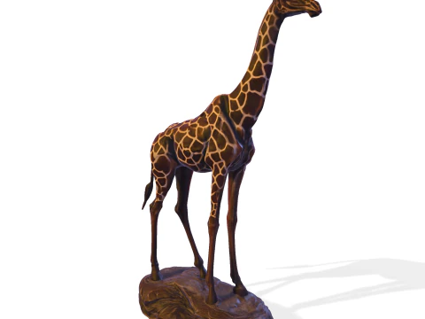 Escultura majestosa de girafa - est&aacute;tua de alto detalhe pronta para impress&atilde;o Modelo de Impressão 3D