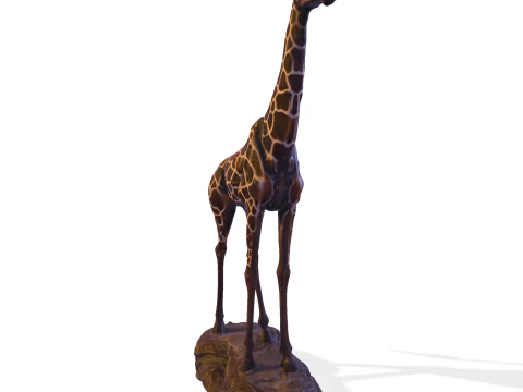 Escultura majestosa de girafa - est&aacute;tua de alto detalhe pronta para impress&atilde;o Modelo de Impressão 3D