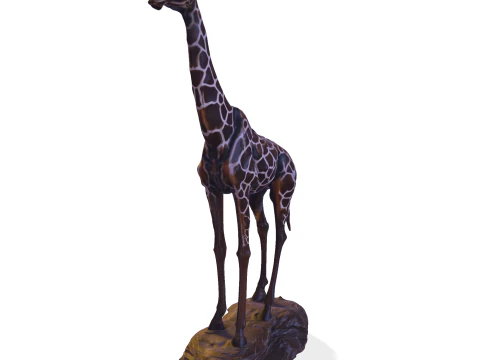 Escultura majestosa de girafa - est&aacute;tua de alto detalhe pronta para impress&atilde;o Modelo de Impressão 3D