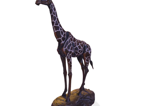 Escultura majestosa de girafa - est&aacute;tua de alto detalhe pronta para impress&atilde;o Modelo de Impressão 3D
