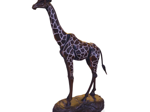 Escultura majestosa de girafa - est&aacute;tua de alto detalhe pronta para impress&atilde;o Modelo de Impressão 3D