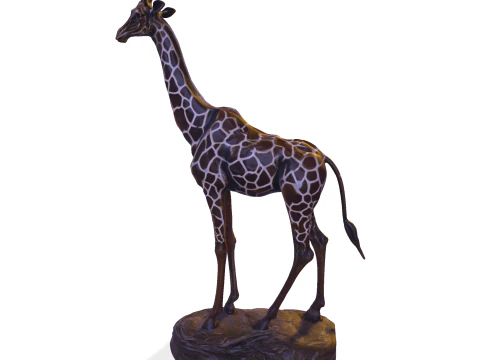 Escultura majestosa de girafa - est&aacute;tua de alto detalhe pronta para impress&atilde;o Modelo de Impressão 3D