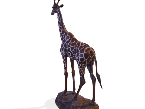 Escultura majestosa de girafa - est&aacute;tua de alto detalhe pronta para impress&atilde;o Modelo de Impressão 3D