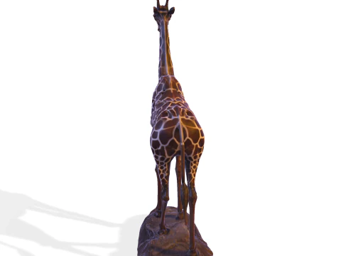 Escultura majestosa de girafa - est&aacute;tua de alto detalhe pronta para impress&atilde;o Modelo de Impressão 3D