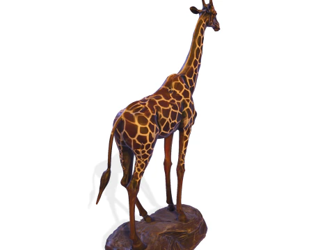 Escultura majestosa de girafa - est&aacute;tua de alto detalhe pronta para impress&atilde;o Modelo de Impressão 3D