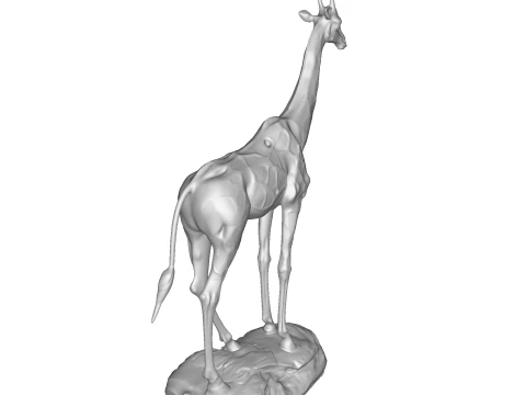 Escultura majestosa de girafa - est&aacute;tua de alto detalhe pronta para impress&atilde;o Modelo de Impressão 3D