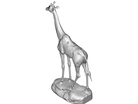 Escultura majestosa de girafa - est&aacute;tua de alto detalhe pronta para impress&atilde;o Modelo de Impressão 3D