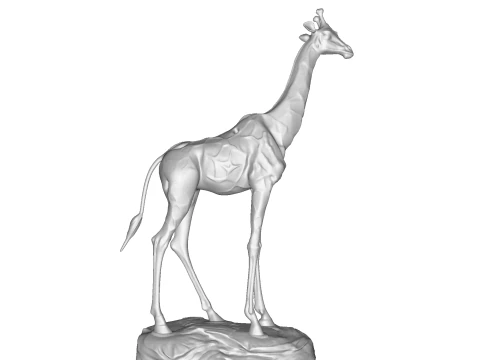 Escultura majestosa de girafa - est&aacute;tua de alto detalhe pronta para impress&atilde;o Modelo de Impressão 3D