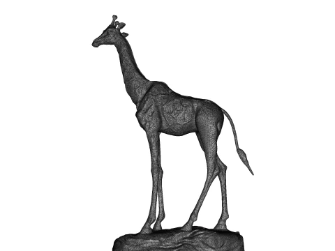 Escultura majestosa de girafa - est&aacute;tua de alto detalhe pronta para impress&atilde;o Modelo de Impressão 3D