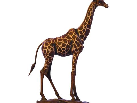 Escultura majestosa de girafa - est&aacute;tua de alto detalhe pronta para impress&atilde;o Modelo de Impressão 3D