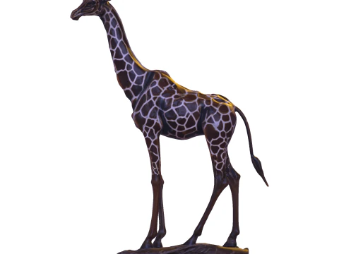 Escultura majestosa de girafa - est&aacute;tua de alto detalhe pronta para impress&atilde;o Modelo de Impressão 3D