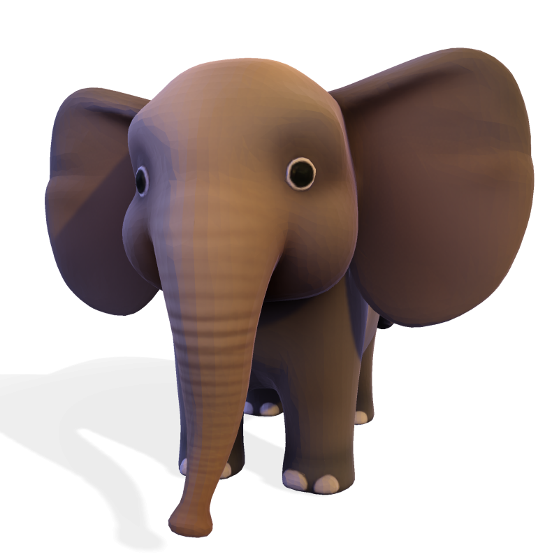 低聚风格化大象 - 针对打印索具游戏进行了优化 3D 打印模型 .c4d .max .obj .3ds .fbx .stl .blend 