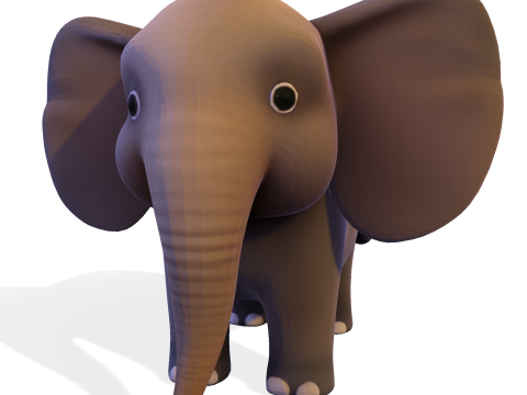 लो पॉली शैली वाला हाथी - प्रिंट रिगिंग गेम्स के लिए अनुकूलित 3D प्रिंट मॉडल