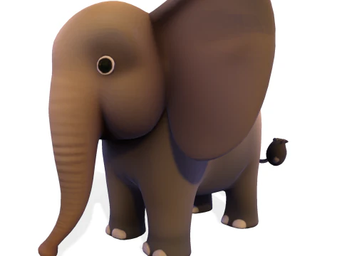 Low Poly Stylized Elephant - Optimized for Print Rigging Games 3D Print Model