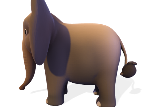 低聚风格化大象 - 针对打印索具游戏进行了优化 3D 打印模型