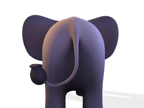 Low Poly Stylized Elephant - Optimized for Print Rigging Games 3D Print Model