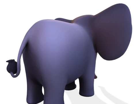 Low Poly Stylized Elephant - Optimized for Print Rigging Games 3D Print Model