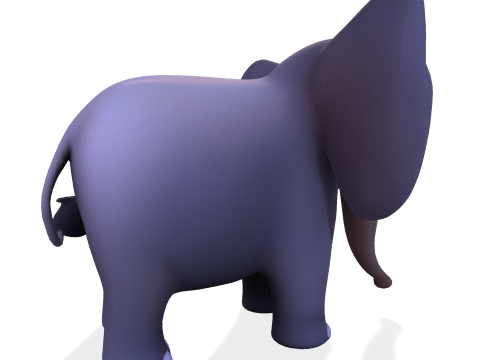 低聚风格化大象 - 针对打印索具游戏进行了优化 3D 打印模型