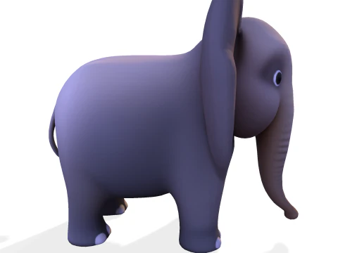 Low Poly Stylized Elephant - Optimized for Print Rigging Games 3D Print Model