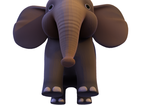 低聚风格化大象 - 针对打印索具游戏进行了优化 3D 打印模型