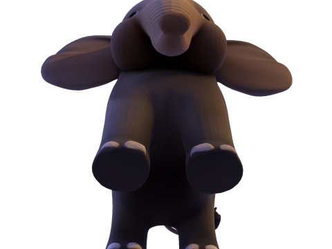 低聚风格化大象 - 针对打印索具游戏进行了优化 3D 打印模型