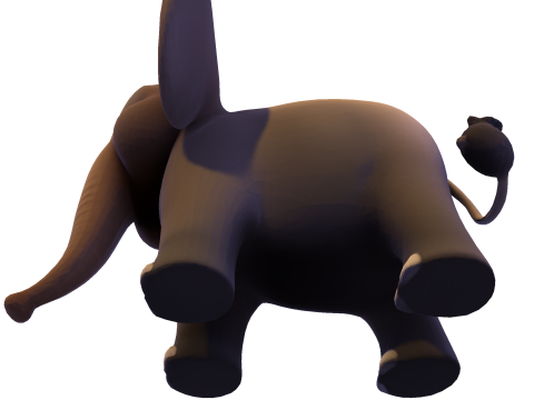 低聚风格化大象 - 针对打印索具游戏进行了优化 3D 打印模型