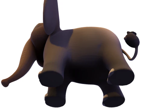 Low Poly Stylized Elephant - Optimized for Print Rigging Games 3D Print Model