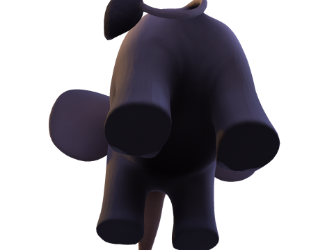 低聚风格化大象 - 针对打印索具游戏进行了优化 3D 打印模型