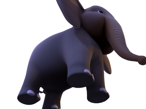 低聚风格化大象 - 针对打印索具游戏进行了优化 3D 打印模型