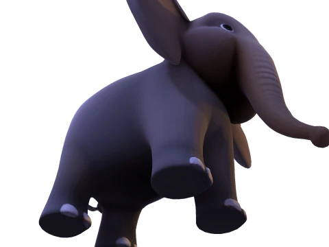 Low Poly Stylized Elephant - Optimized for Print Rigging Games 3D Print Model