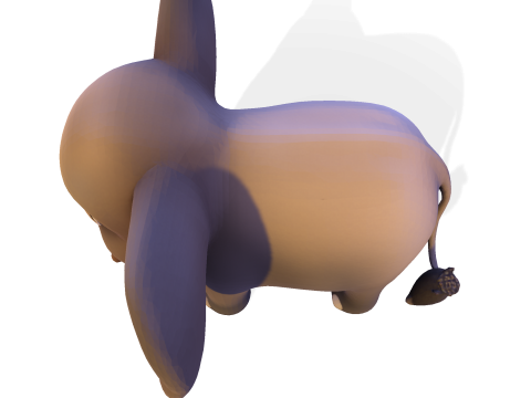 低聚风格化大象 - 针对打印索具游戏进行了优化 3D 打印模型