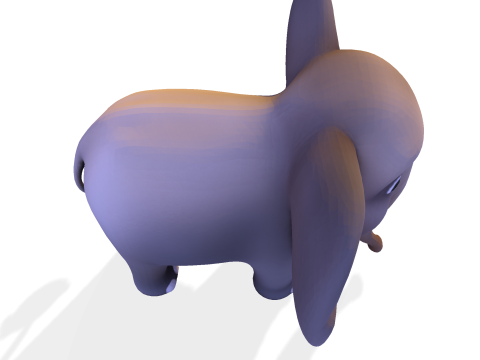 低聚风格化大象 - 针对打印索具游戏进行了优化 3D 打印模型