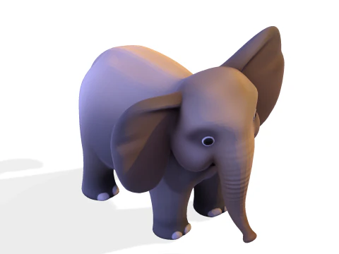 Low Poly Stylized Elephant - Optimized for Print Rigging Games 3D Print Model