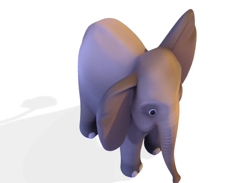 Low Poly Stylized Elephant - Optimized for Print Rigging Games 3D Print Model