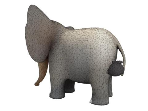 Low Poly Stylized Elephant - Optimized for Print Rigging Games 3D Print Model