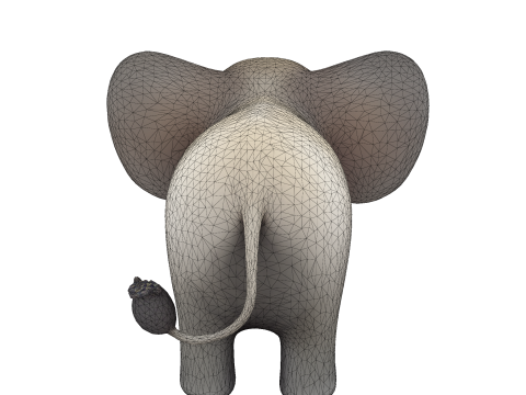 低聚风格化大象 - 针对打印索具游戏进行了优化 3D 打印模型