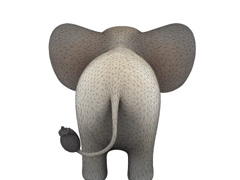 Low Poly Stylized Elephant - Optimized for Print Rigging Games 3D Print Model