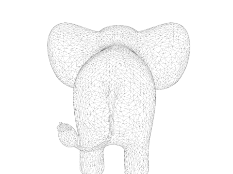 低聚风格化大象 - 针对打印索具游戏进行了优化 3D 打印模型