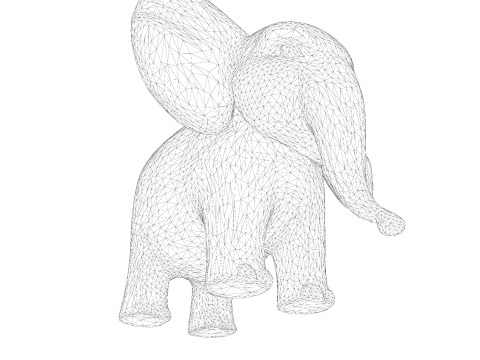 低聚风格化大象 - 针对打印索具游戏进行了优化 3D 打印模型